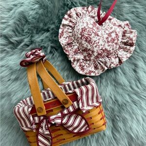 Longaberger Sweetheart tie-on and Basket Set